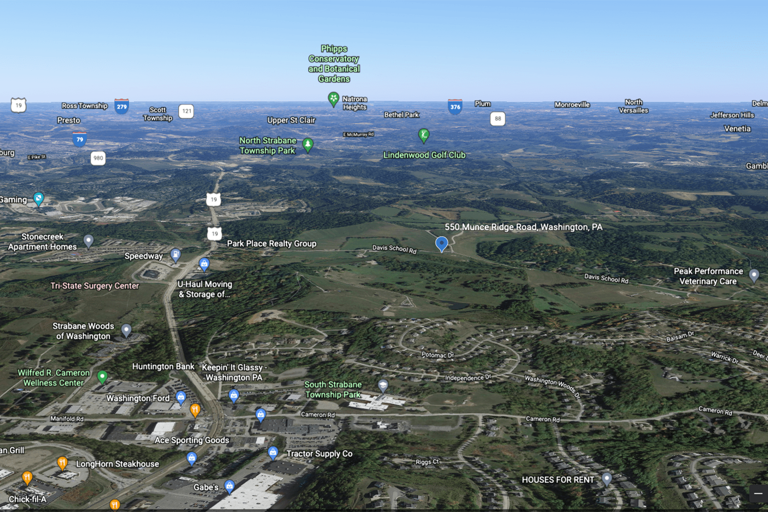 google map screenshot of 550 Munce Ridge Road