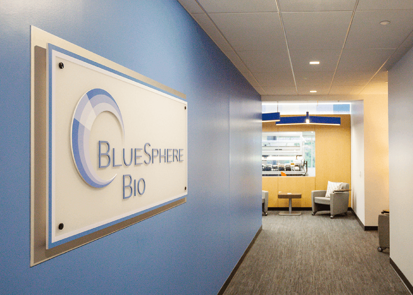 Interior Hallway of BlueSphere Bio