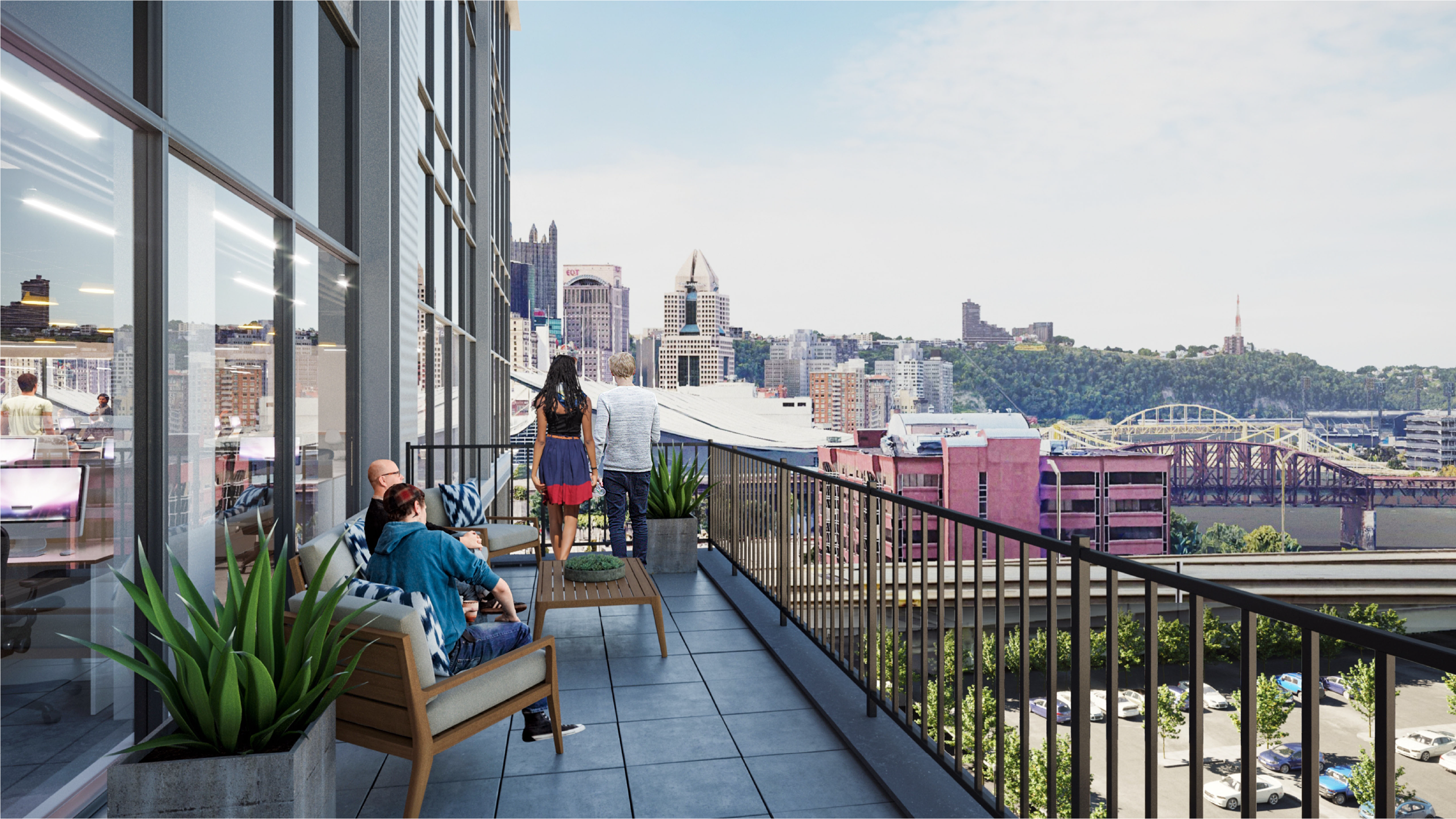 digital rendering of outdoor terrace