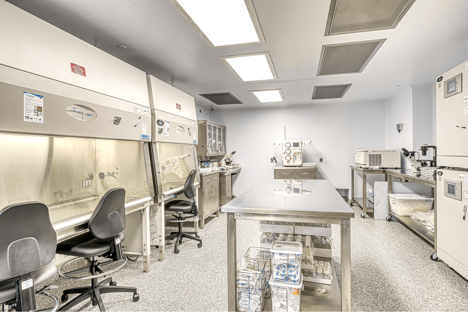 stainless steel table and lab equipment