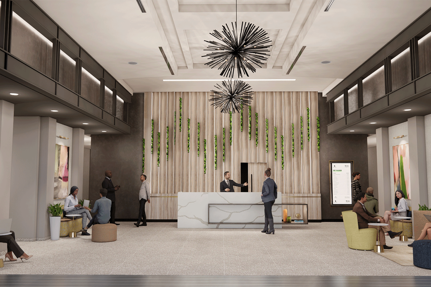 rendering of lobby space