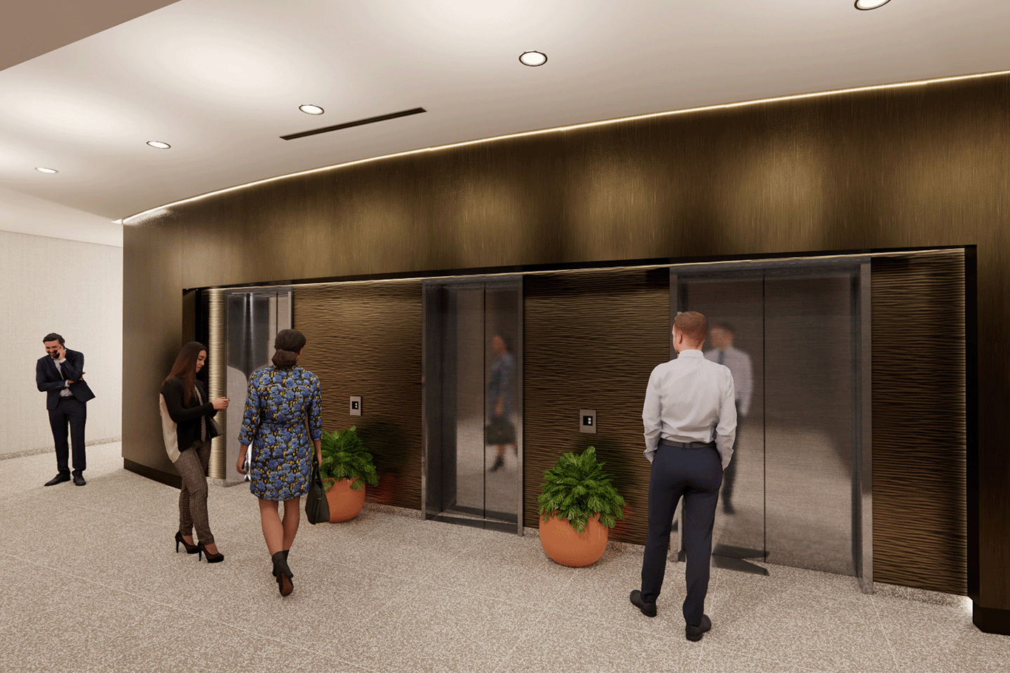 rendering of renovated elevators