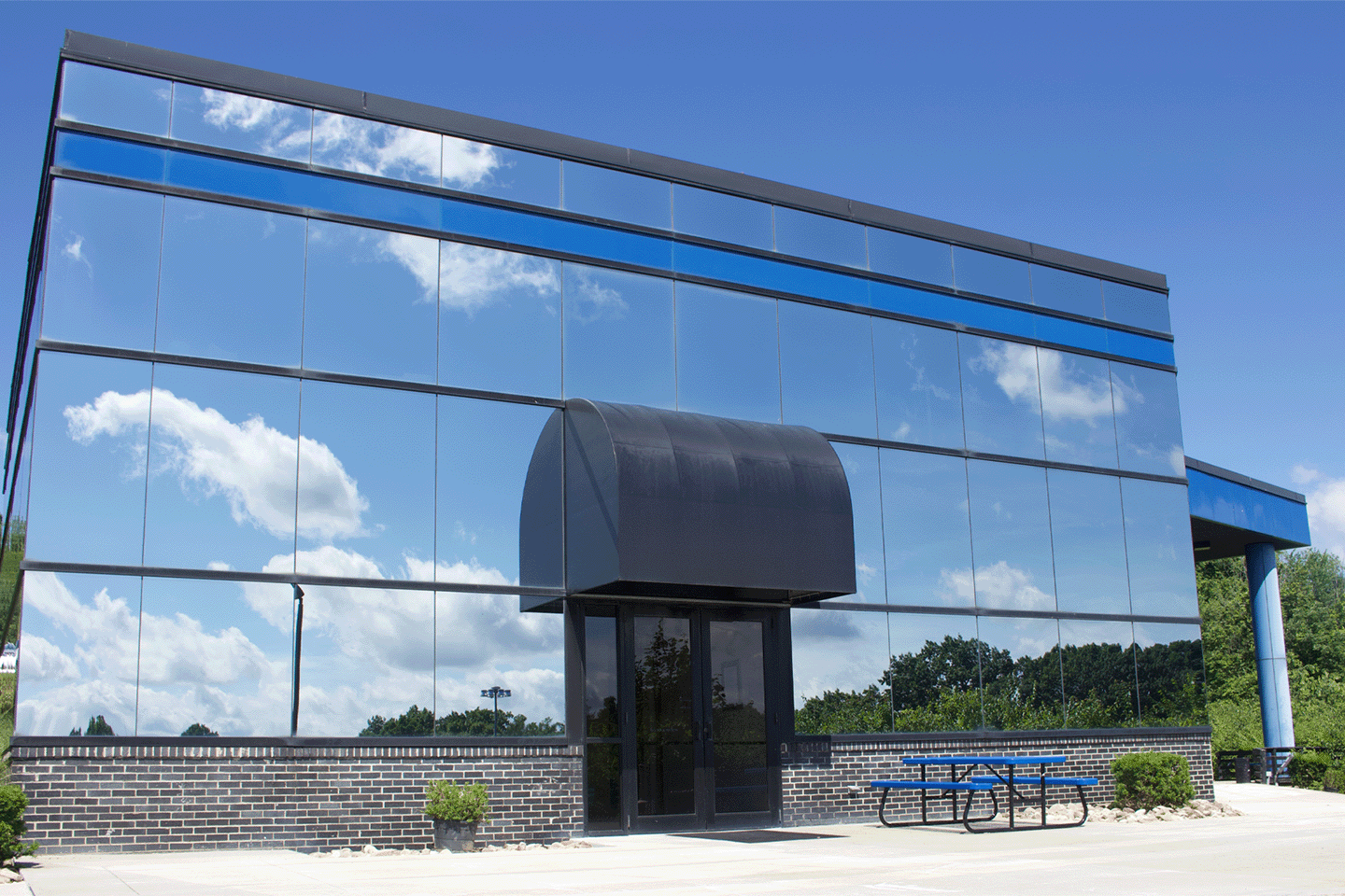 glass building entry