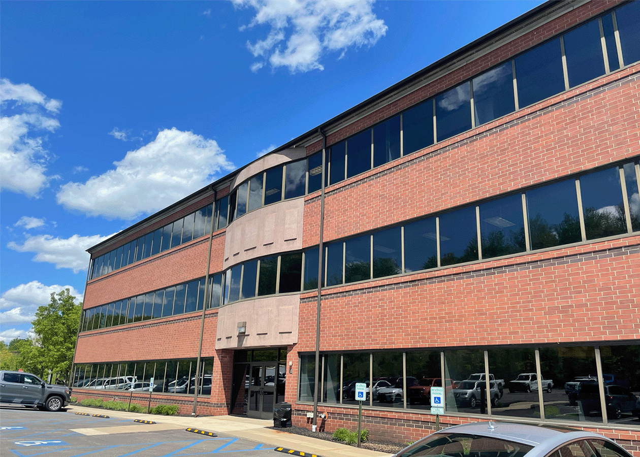 Building exterior and parking lot